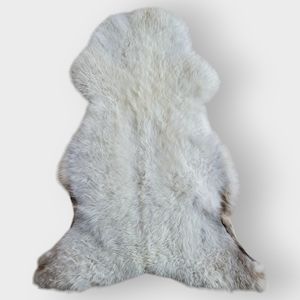 Light Melange 36" x 28" Tiny Short Fur Rug 100% Genuine Sheepskin - Real Lambski